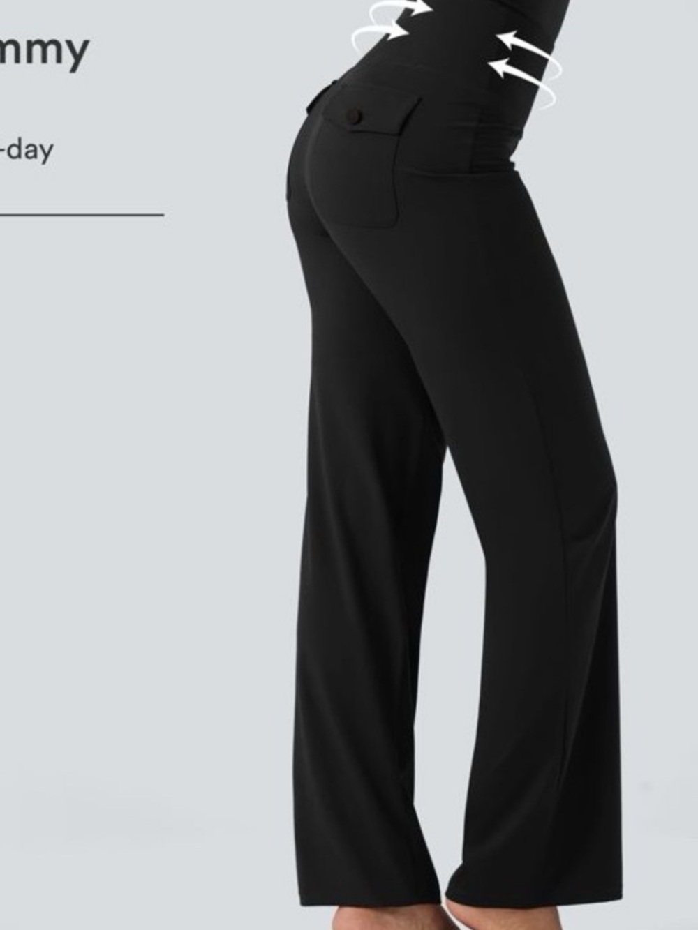 New HALARA Black Pull-On Pants medium tall